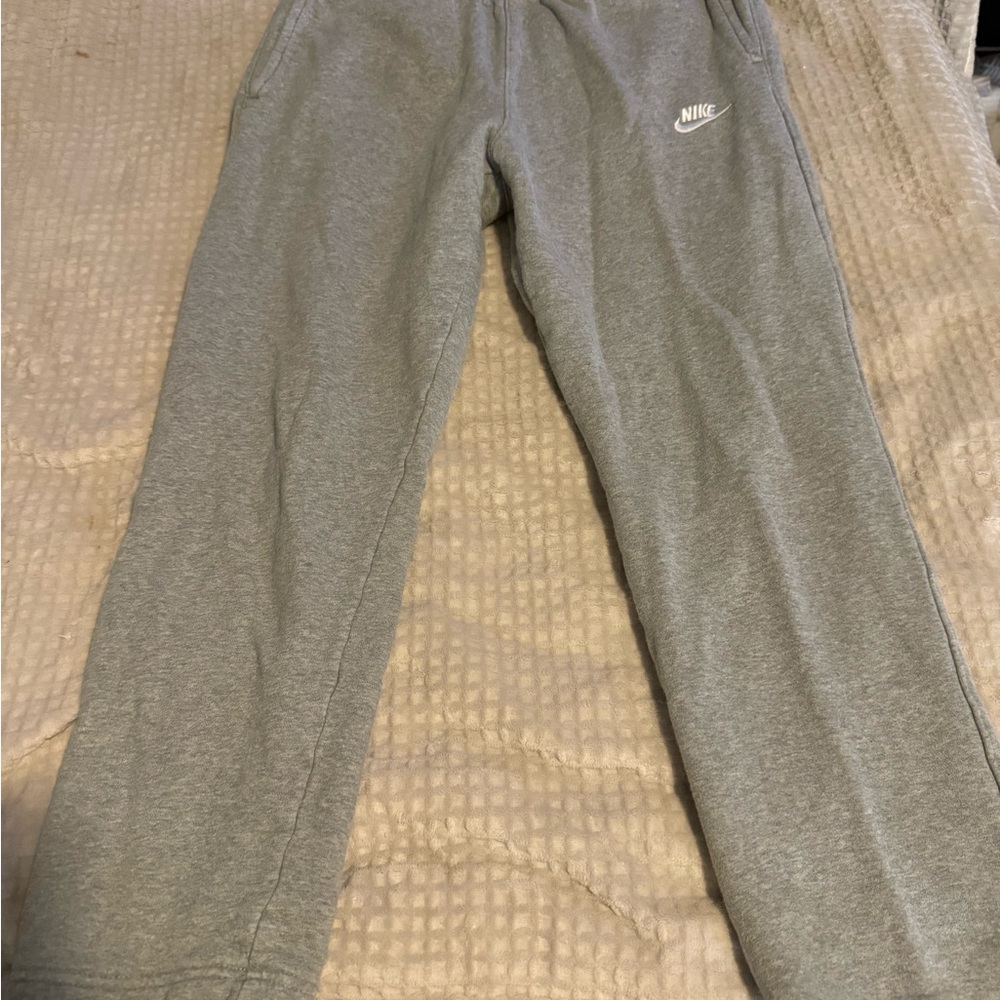 Nike Kids Grey Fleece Joggers with White Logo